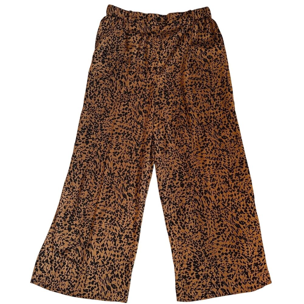 Open Edit Satin Leopard Abstract Print Satin Trou… - image 1